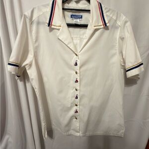 Vintage 90’s Pendleton Women’s captain nautical boat yacht button down size 10